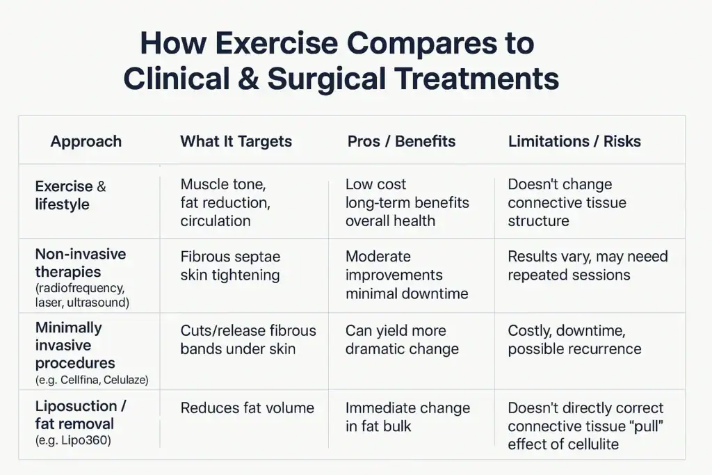 Sculpting Your Bum: Can Toning Exercises Really Reduce Cellulite? 2 How exercise compares to treatments from Lipo 360 England