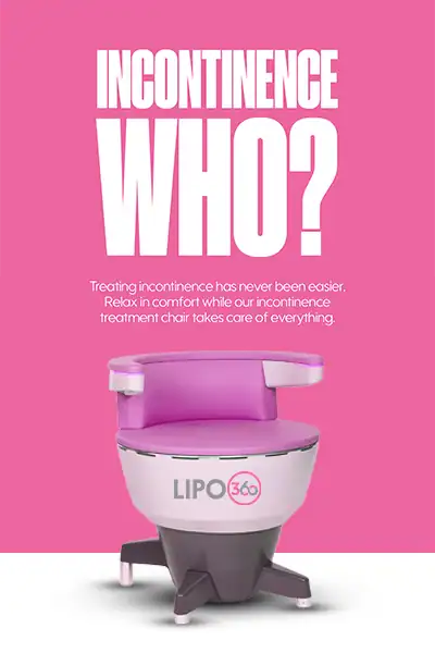 LIPO360 EMS Chair Can Help with Urinary Incontinence 2 Image of a urinary incontinence treatment seat England