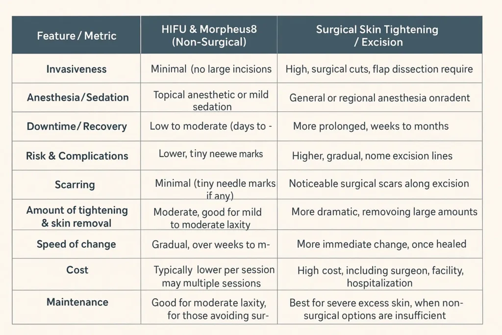 The Science of Skin Tightening 2 Table of skin tightening England benefits compared to surgical options